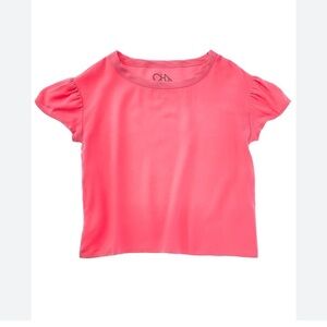 Chaser NWOT Sz 6 Woven Flutter Sleeve Pink Top